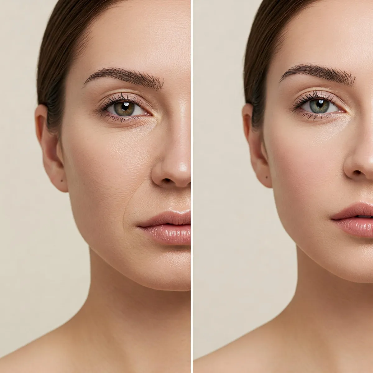 Non-surgical facial contouring results showing natural face lift and definition