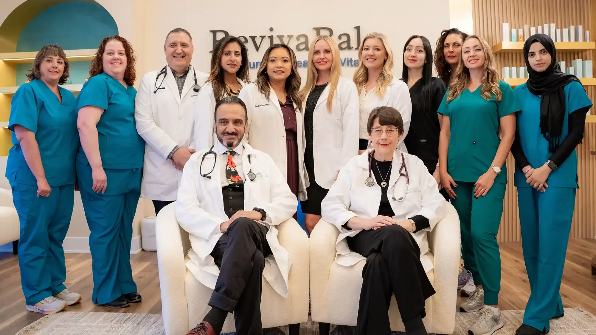 Dr. Bala with the RevivaBala medical aesthetics and wellness team in Schaumburg, Illinois