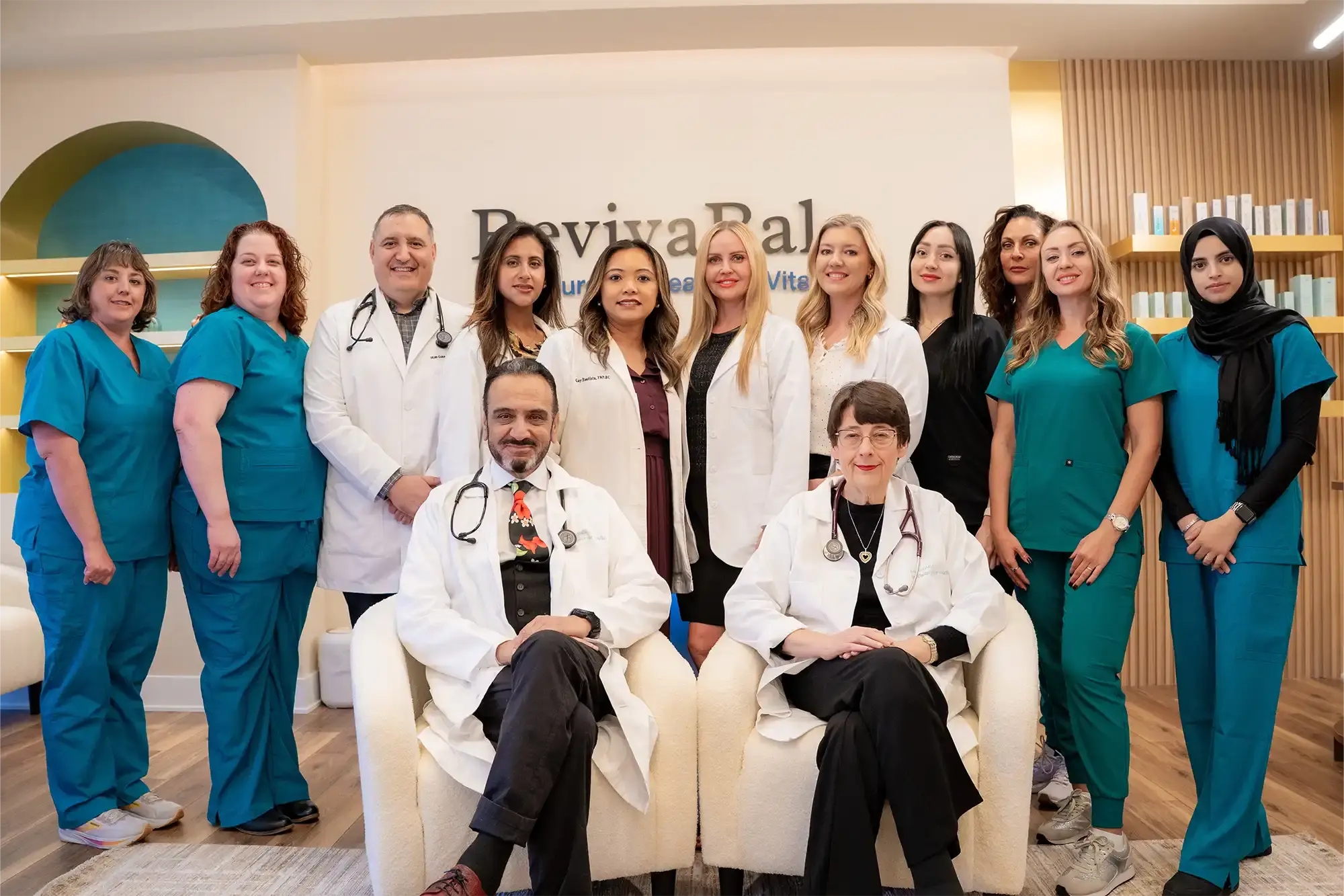 Dr. Bala with the RevivaBala medical aesthetics and wellness team in Schaumburg, Illinois